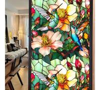 Vinilos para Cristales 2x45X100CM Flores Verdes Vinilo Adhesivo Cristal Ventana Privacidad,Vinilo Translucido para Ventanas,Lámina Privacidad Ventana Window Film Anti UV