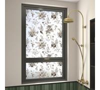 Vinilos para Cristales 40X100CM Flores Retro Vinilo Adhesivo Cristal Ventana Privacidad,Vinilo Translucido para Ventanas,Lámina Privacidad Ventana Window Film Anti UV