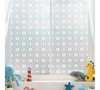 Vinilos para Cristales 43cm Flor Blanca Vinilo Ventana Opacar Reutilizable Sin Pegamento Proteger la Privacidad Vinilo para Ventanas Baño Cocina Oficina Decoración