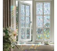 Vinilos para Cristales 43cm Planta Azul Claro Vinilo Ventana Opacar Reutilizable Sin Pegamento Proteger la Privacidad Vinilo para Ventanas Baño Cocina Oficina Decoración
