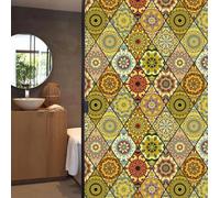 Vinilos para Cristales 60x100cm Mandala Amarillo Vinilo Adhesivo Cristal Ventana Privacidad,Vinilo Translucido para Ventanas,Lámina Privacidad Ventana Window Film Anti UV
