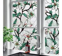 Vinilos para Cristales 60x200 CM Lirio Verde Vinilo Adhesivo Cristal Translucido,Vinilos Adhesivos para Cristales,Vinilo Ventana,Vinilo Mampara Ducha,Window Film Anti UV