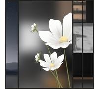 Vinilos para Cristales 70X120CM Flores Blancas Vinilo Adhesivo Cristal Ventana Privacidad,Vinilo Translucido para Ventanas,Lámina Privacidad Ventana Window Film Anti UV