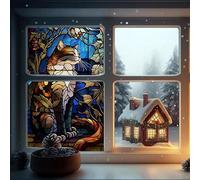 Vinilos para Cristales 70X120CM Gato Animal Vinilo Adhesivo Cristal Ventana Privacidad,Vinilo Translucido para Ventanas,Lámina Privacidad Ventana Window Film Anti UV