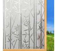 Vinilos para Cristales 90 x 160 cm Efecto Esmerilado, Anti-UV, Privacidad Total, Fácil de Instalar Vinilos para Adhesivo Ventana Privacidad para Baño Cocina Oficina, Bambú