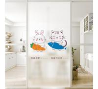 Vinilos para Cristales 90X200CM Gato De Dibujos Animados Vinilo Adhesivo Cristal Ventana Privacidad,Vinilo Translucido para Ventanas,Lámina Privacidad Ventana Window Film Anti UV