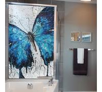 Vinilos para Cristales Arte Azul Mariposa Vinilo Adhesivo Cristal Impermeable PVC Reutilizable Decorativo para Oficina Dormitorio Baño Cocina Vinilo Ventana Privacidad 60x116 cm (1 Pcs)