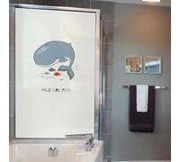 Vinilos para Cristales Balena Azul Naranja Vinilo Adhesivo Cristal Impermeable PVC Reutilizable Decorativo para Oficina Dormitorio Baño Cocina Vinilo Ventana Privacidad 60x116 cm (1 Pcs)