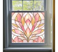 Vinilos para Cristales Flor De Oro Naranja Vinilo Ventana Estático Vinilo para Ventanas Privacidad Vinilo Adhesivo Cristal Decorativo para Cocina Baño Vinilo Cristal 1P/50x50 cm