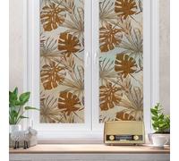 Vinilos para Cristales Hojas De Palma Marrón Vinilo Adhesivo Cristal Privacidad Vinilo Opaco para Ventanas Vinilo Ventana Autoadhesivo Vinilo para Ventanas Vinilo Cristal 40x120cm/2 Pcs