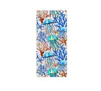 Vinilos para Cristales Medusa Azul Vinilo Adhesivo Cristal Translucido Vinilo Ventana Privacidad Anti Sol Lámina Privacidad Ventana Baño Vinilos Adhesivos para Cristales 43x100cm/2 Pcs