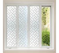 Vinilos para Cristales Opaco 60 x 400 cm Efecto Esmerilado, Anti-UV, Privacidad Total, Fácil de Instalar Cover Lámina para Ventanas con Rasqueta para Casa Oficina Tienda, Rejilla Oblicua