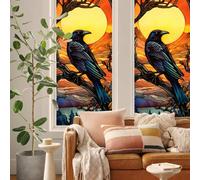 Vinilos para Cristales Pájaro Animal Naranja Vinilo Opaco para Ventanas Vinilo Adhesivo Cristal Autoadhesivo Vinilo Ventana Privacidad Vinilo para Ventanas Vinilo Cristal Baño 60x100cm/2 Pcs