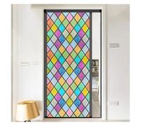 Vinilos para Cristales Pegatina de Vidrio for Ventana Iglesia, Arte Retro Colorido, película Mate electrostática, antiluz for, vitral(B-11,45x120cm)