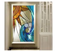 Vinilos para Cristales Película Decorativa de PVC Esmerilado for Puerta corrediza con patrón Estilo eclesiástico, Adhesiva estática for Vidrio sin Pegamento(Color 1,80cmx200cm)