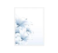 Vinilos para Cristales Película electrostática for Ventana, diseño de Lirio Azul, decoración del hogar, protección, Pegatina vitral Reutilizable para Decorativos(80cmx100cm)