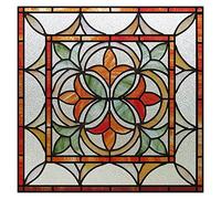 Vinilos Para Cristales Película for ventana, películas de vidrieras esmeriladas, pegatina adhesiva estática de diseño Art Deco personalizado, tratamiento de ventana de lámina decorativa for el hogar (