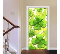 Vinilos Para Puertas 77X200Cm Plantas Verdes Vinilo Puerta 3D Pegatinas Para La Renovación De La Puerta Arte Mural Etiqueta Carteles Pegatinas De Pared Diy Decoraciones