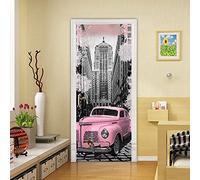 Vinilos Para Puertas 95X210Cm Construcción De Automóviles Vinilo Puerta 3D Pegatinas Para La Renovación De La Puerta Arte Mural Etiqueta Carteles Pegatinas De Pared Diy Decoraciones