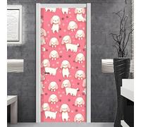 Vinilos Para Puertas 95X215Cm Animales Blancas 2 Piezas Calcomanías De Puerta De Arte Extraíbles Decoración Pegatinas Extraíbles Pvc Para Decoración Pared Y Puerta Entrada