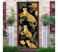 Vinilos Para Puertas 95X215Cm Flores Amarillas 2 Piezas Calcomanías De Puerta De Arte Extraíbles Decoración Pegatinas Extraíbles Pvc Para Decoración Pared Y Puerta Entrada