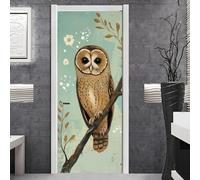 Vinilos Para Puertas 95X215Cm Flores Blancas 2 Piezas Calcomanías De Puerta De Arte Extraíbles Decoración Pegatinas Extraíbles Pvc Para Decoración Pared Y Puerta Entrada