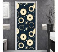 Vinilos Para Puertas 95X215Cm Geometría Amarilla 2 Piezas Calcomanías De Puerta De Arte Extraíbles Decoración Pegatinas Extraíbles Pvc Para Decoración Pared Y Puerta Entrada