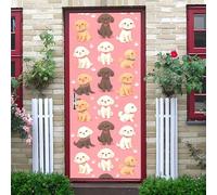 Vinilos Para Puertas 95X215Cm Perro De Dibujos Animados 2 Piezas Calcomanías De Puerta De Arte Extraíbles Decoración Pegatinas Extraíbles Pvc Para Decoración Pared Y Puerta Entrada