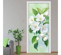 Vinilos Para Puertas 95X215Cm Planta Verde Papel Pintado Puerta Pegatina Paredes Autoadhesivo Mural Extraíble Vinilo Adhesivo De Pared Arte Decoración Del Hogar Sala De Estar Póster Decoración