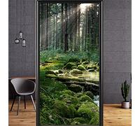 Vinilos para Ventanas de 3D,Paisaje Forestal, Vinilo para Cristal Ventana,Película Autoadhesiva Electroestatico,Anti UV para Ventanas la Oficina Salón Cocina De Baño - 90x200 CM