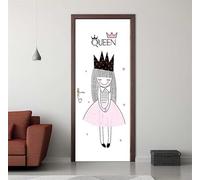 Vinilos Puertas Princesa Dibujo Animado 3D Autoadhesivo Impermeable Pegatinas Decorativas de Puerta 86x200cm, Pegatina de Puertas Pared Murales Etiqueta de Puerta para Cocina Sala de Baño -DS2988