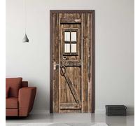 Vinilos Puertas Retro Puerta de Madera 3D Autoadhesivo Impermeable Pegatinas Decorativas de Puerta 77X200cm, Pegatina de Puertas Pared Murales Etiqueta de Puerta para Cocina Sala de Baño -DS3588