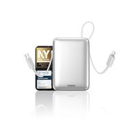 VINKO Power Bank 20000mAh, Bateria Portatil Carga Rapida, Cargador Portátil con Cable Carga Integrado USB C ＆A, Powerbank Pantalla LED 22,5 W para iPhone 17 Pro MAX, Samsung, Xiaomi -Blanco