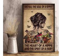VinMea Metal Tin Sign,She Has The Soul of a Gypsy The Heart of a Hippie and The Spirit of a fairyAluminum Sign Wall Art Decor Metal Sign,Public Sign,Decoration Sign 8x12 Inches