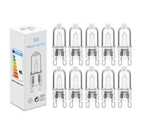 Vinmooog 10pcs Bombilla G9 40W 230V 2900K 480LM Regulable Blanco Cálido Halógena para Bombilla de Horno, Luz de Techo, Luz de Pared, Iluminación de Armario y más.