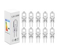 Vinmooog bombilla halogena G4（10 piezas） 12V 20W 2800K bombilla g4 Luz blanca cálida Bombilla halógena regulable Para sustituir arañas de cristal, luces de señalización, iluminación de cocinas, etc.