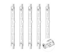 Vinmooog Bombilla R7S 5 piezas bombilla halogena R7S T3 118mm 200W 220V-240V, bombilla halógena tipo J, 4650LM Blanco cálido 3000K, adecuada para lámparas de pie, farolas, luces de paisaje.