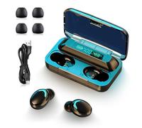 Vinmooog Cascos inalambricos Bluetooth - Auriculares inalambricos 5.1 con Ip7 Impermeable Auriculares Bluetooth Reducción De Ruido Auriculares Inalámbricos Pantalla Led Carga Rápida