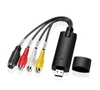 Vinmooog VHS a digitalizador,capturadora de vídeo USB 2.0 Hi8 VHS a DVD, digitalización de Audio y vídeo, convertidor de VHS a USB.para PC, Vídeo, DVD, Windows XP 10/8/7