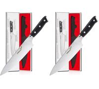 VINNAR Cuchillo de cocina, cuchillo de cocina súper afilado de 20 cm, cuchillo profesional cuchillo de cocina, acero inoxidable alemán 5cr15mov, Mango negro de ergonomía ABS (Paquete de 2)