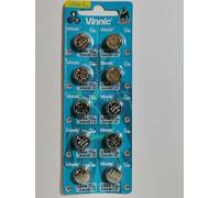 Vinnic Lot de 10 piles alcalines AG13/L76/157/V13GA/RW82 pour montres, calculatrices, jouets, lasers, horloges, thermomètres et autres appareils électroniques