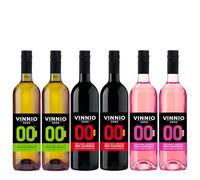VINNIO - Vino sin alcohol 0,0 Premium Blanco, Tinto y Rosado | Caja de 6 botellas x 0,75 cl (DEGUSTACION 6UD.)