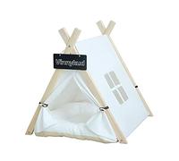Vinnykud Tienda de Campaña para Mascotas Extraíble y Lavable Plegable con Colchón Cama para Mascotas Tienda de Campaña de Rayas para Perros Carpa con Ventana para Perros Gatos Conejos Cobayas