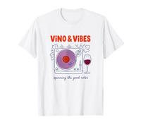 Vino and Vibes Wine Drinker Music Lover Viñedo Tour Camiseta
