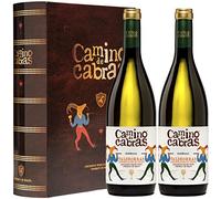 Vino Blanco Godello Valdeorras |Vinos buenos para Regalar | Estuche Vino Gallego | Producto Gourmet | Pack Regalo Vino | 2 Botellas x 750 ml CAMINO DE CABRAS | Regalo original Hombre & Mujer
