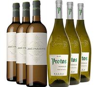 Vino Blanco Verdejo de Rueda - Pack_3 bot José Pariente Verdejo 3 bot Protos Verdejo - Caja 6 botellas 100% Verdejo Vino blanco de Rueda