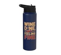 Vino Cenar Sentirse Bien - Amante del Vino Tinto Stainless Steel Insulated Water Bottle