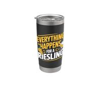 Vino Diciendo Amante Vino Everything Happens For A Riesling Vaso térmico de acero inoxidable de doble pared