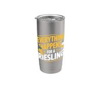 Vino Diciendo Amante Vino Everything Happens For A Riesling Vaso térmico de acero inoxidable de doble pared