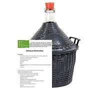 Vino Globo con plástico cesta + goma tapón Botella de cristal Cristal Globo 34 L